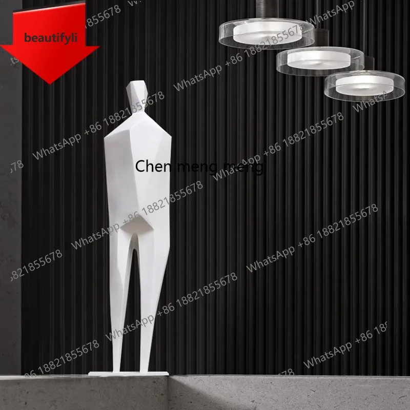 

M07 Sculpture Nordic living room floor entrance ornament light luxury stainless steel metal abstract person