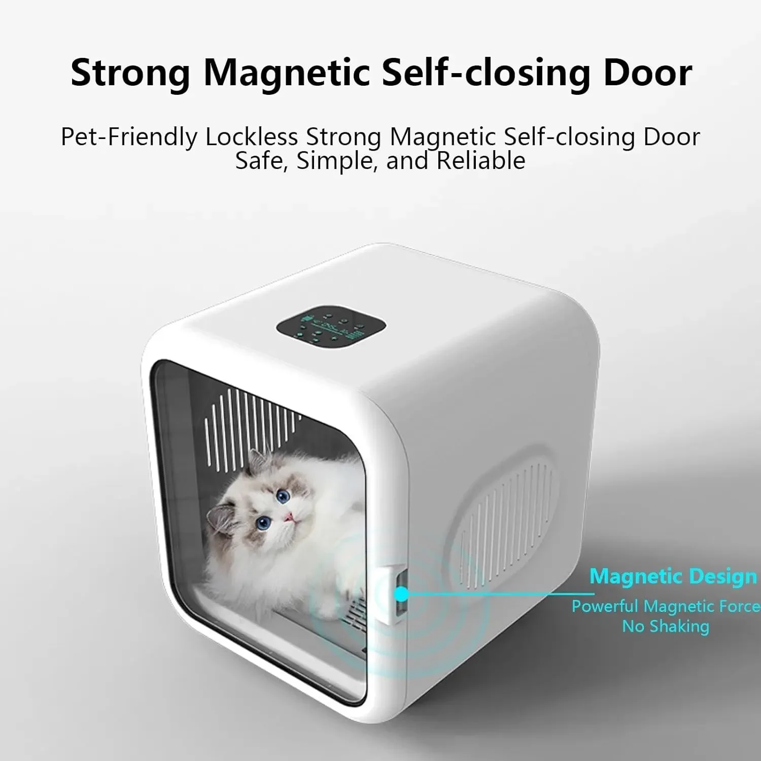 

68L 360° Quiet Pet Dryer Box, 4-Speed Heat Control for Cats & Small Dogs, Custom