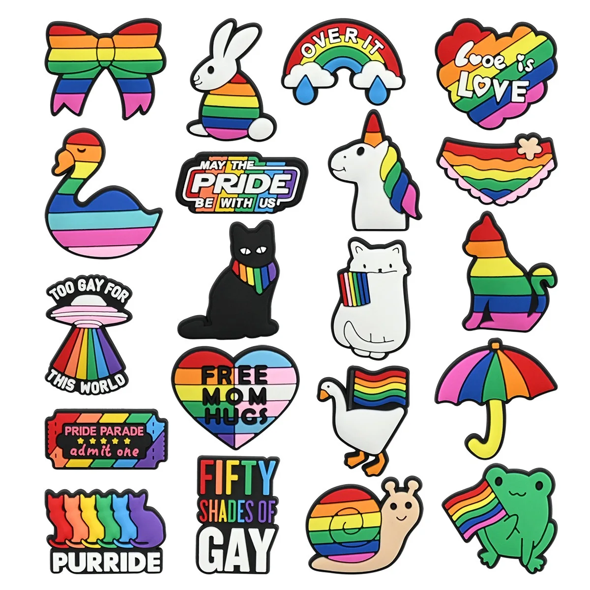 

1-20 шт. ПВХ-шармы для обуви «Любовь — это любовь», серия «Радуга», украшения для сабо, подарок для мужчин и женщин на вечеринку