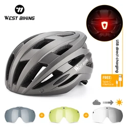 WEST BIKING kask rowerowy lekki pusty 56-61cm kask rowerowy z lekkim mężczyźni kobiety regulowane bezpieczeństwo jazdy MTB czapka rowerowa