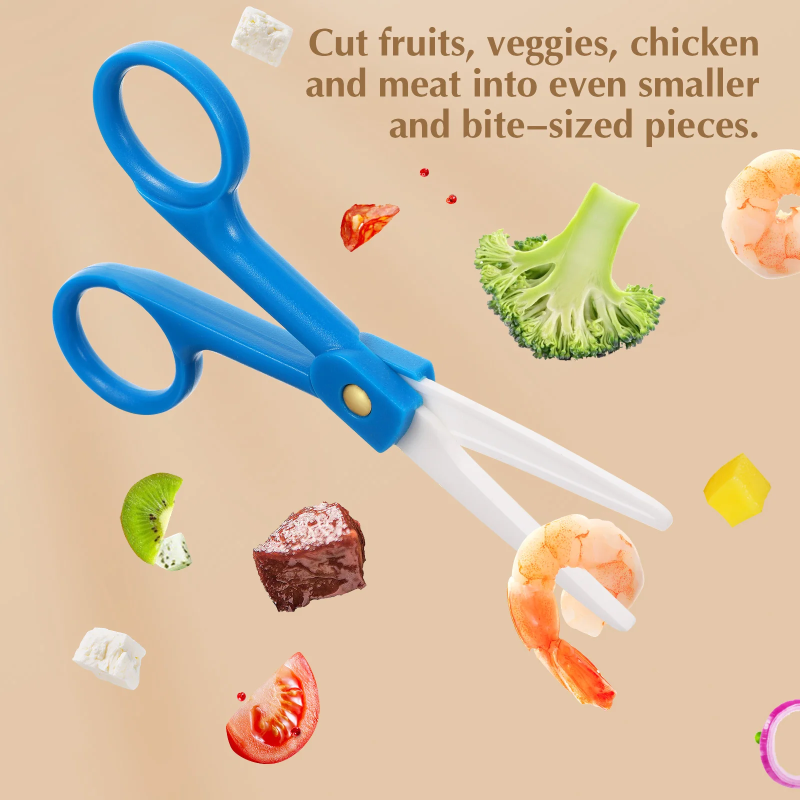 

Supplementary Scissors Baby Food Safety Grinding Tool Durable Plastic Ergonomic Design Ideal Helper For Babies Food