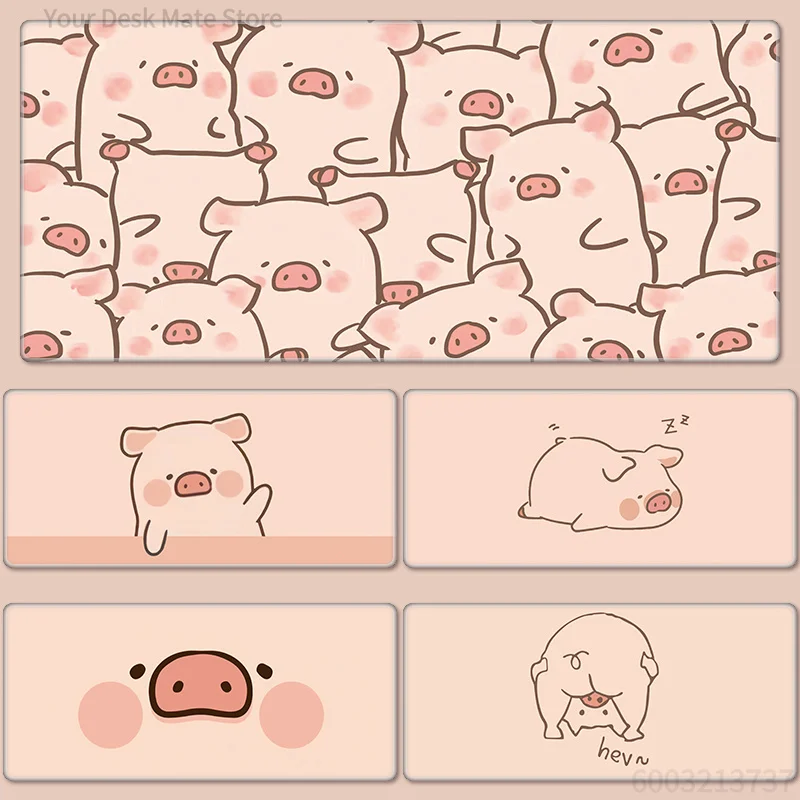 

Cartoon Pink Cute Pig Large Mouse Pad - . Kawaii Desk Mat for Girls, Creative Non-Slip Keyboard Surface for Gaming & Office
