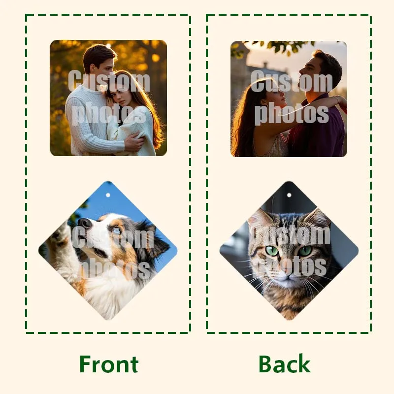 50pcs Custom Photo Car Air Freshener Paper Scented Chips, Long-lasting Fragrance Personalized Gift Car Decoration