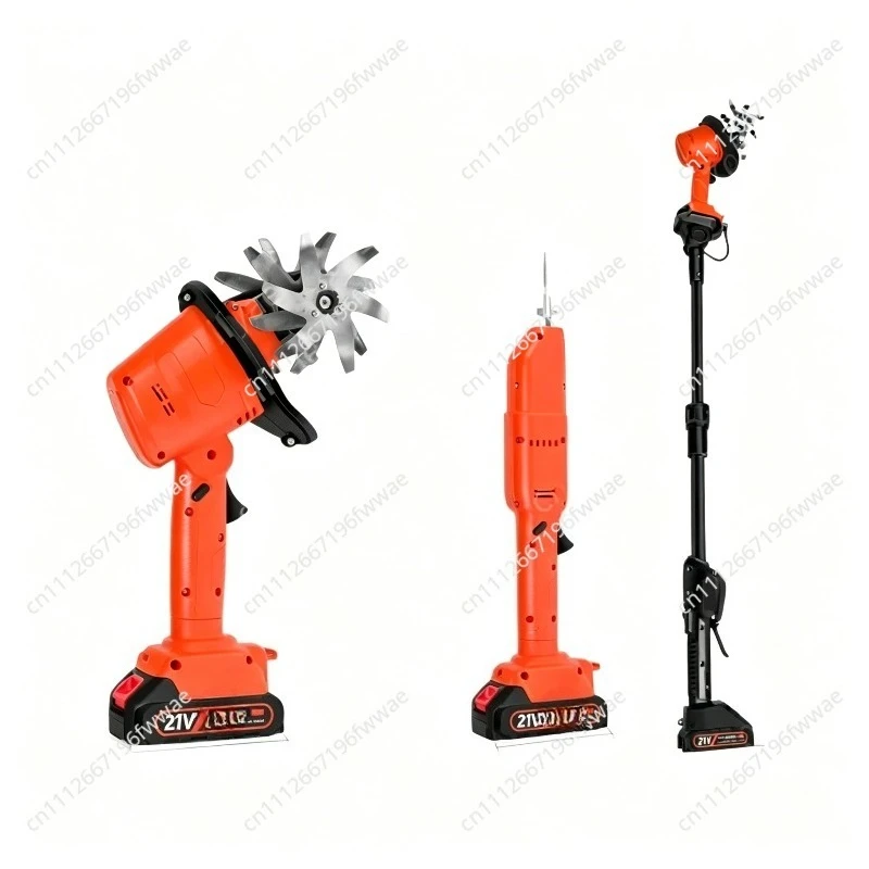 For New lithium battery scarifier, small household rotary tiller, handheld electric hoe, garden bonsai weeding micro-tiller