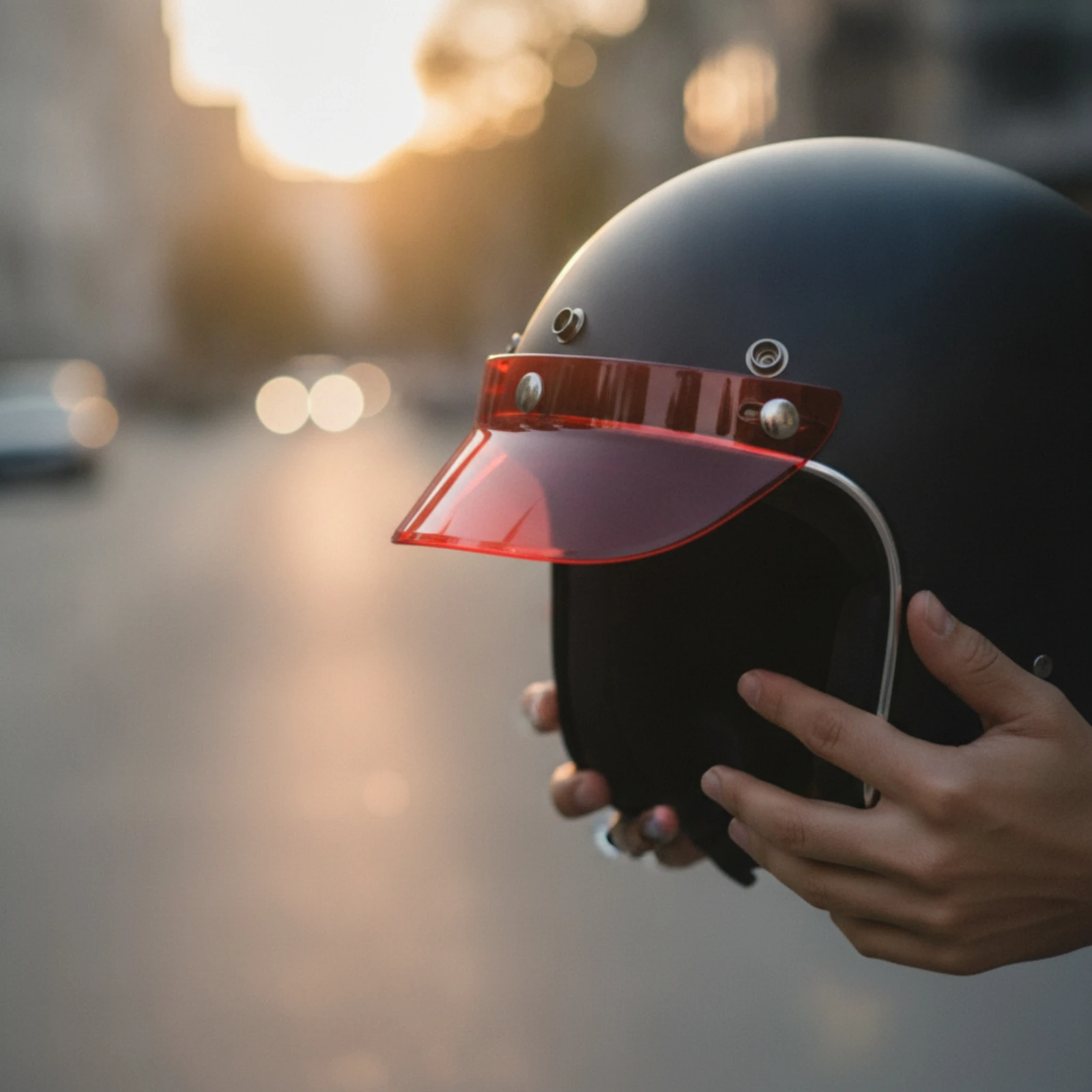 Motorcycle Helmet Visor Windproof 3-Snap Visor Heavy-Duty for Motorcyclists, Daily Commuting