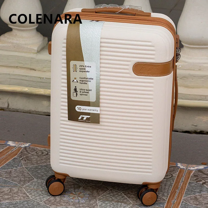 

COLENARA Handheld Travel Suitcase ABS+PC Boarding Box 20"24"28 Inch Large Capacity Trolley Case with Wheels Rolling Luggage