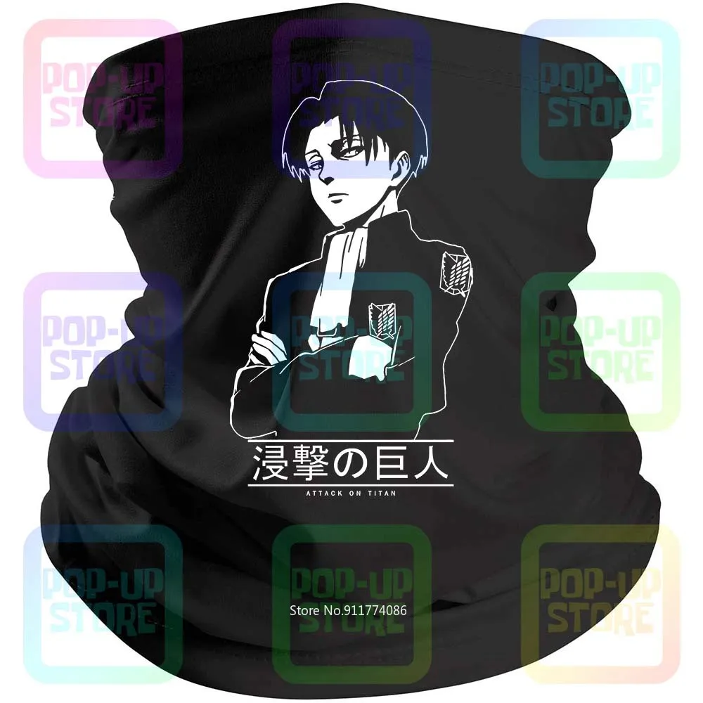 

Attack On Titan Shingeki No Kyojin Levi Anime Manga Black Bandana Balaclava Scarf Neck Gaiter Mouth Cover