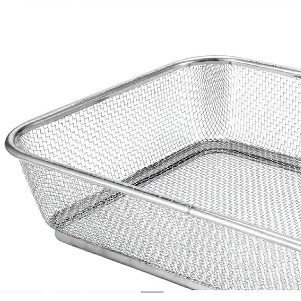 Stainless Steel Drain Basket Rectangular Kitchen Colander Food Strainer Vegetable Fruit Washing Filter Basin Tool