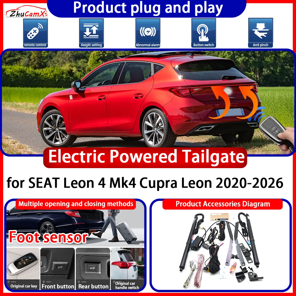 Electric OEM Powered Tailgate for SEAT Leon 4 Mk4 Cupra Leon 2020-2026 System Anti Pinch Smart Intelligent Control Gate Lift Kit