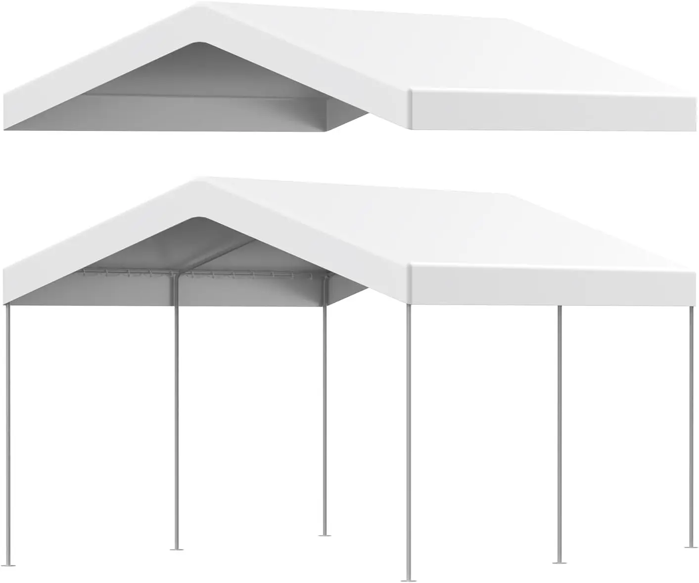 

10x20ft сверхмощный водонепроницаемый сменный чехол для навеса с защитой от ультрафиолета и шариковыми банджими для навеса для автомобиля