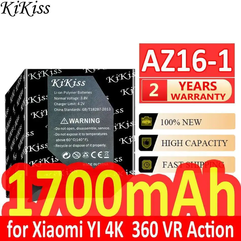 

1700mAh High-Efficiency Camera Battery For Xiaomi YI 4K For YI 4K+ Lite For 360 VR Action Camera AZ16-1