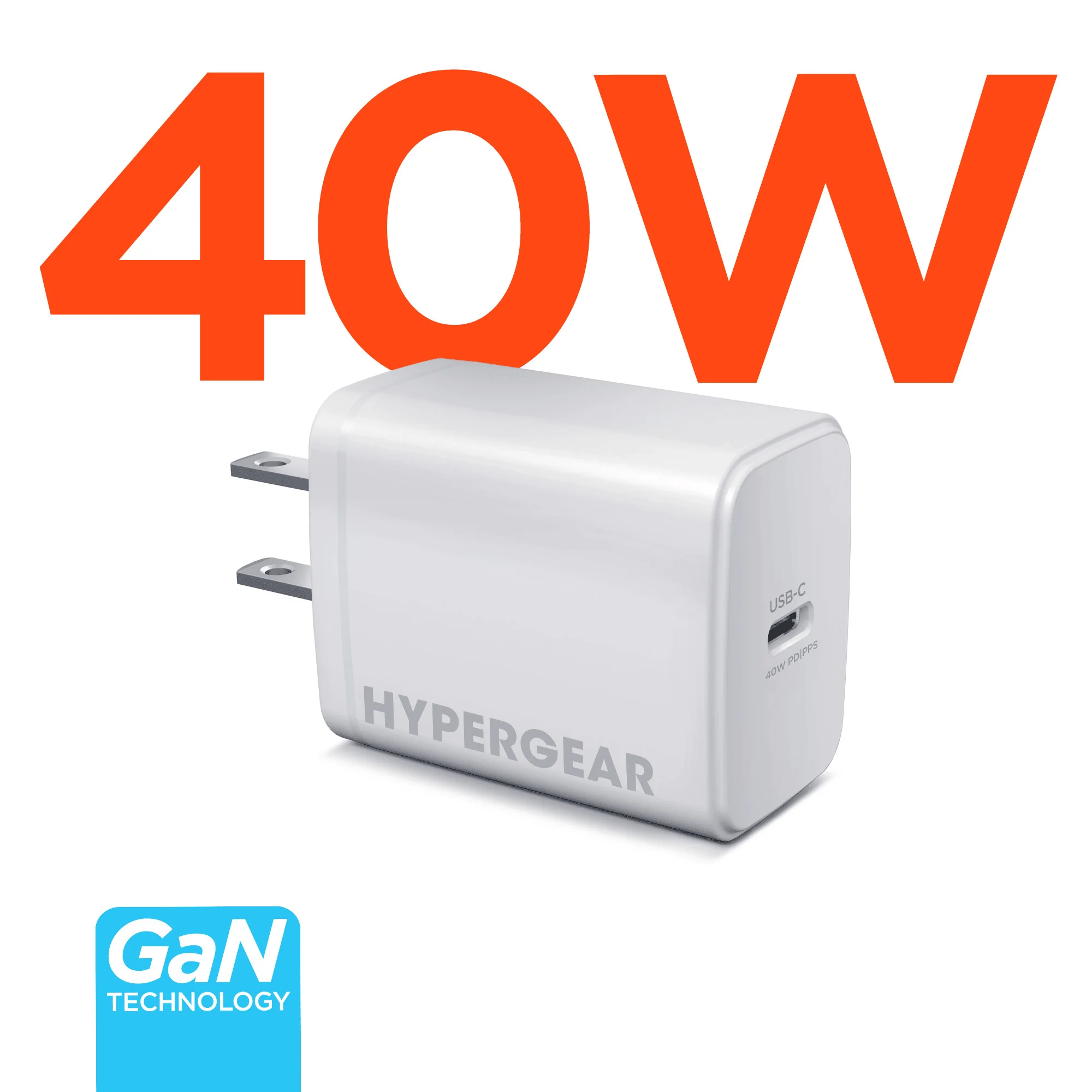 

Быстрое сетевое зарядное устройство HyperGear SpeedBoost 40W USB-C PD GaN с поддержкой PPS