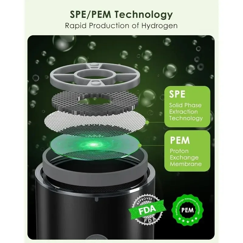 Богатая водородом чашка для воды, портативная электрическая бутылка с генератором воды, богатая водородом, титановый качественный фильтр, чашка для воды для здравоохранения, USB