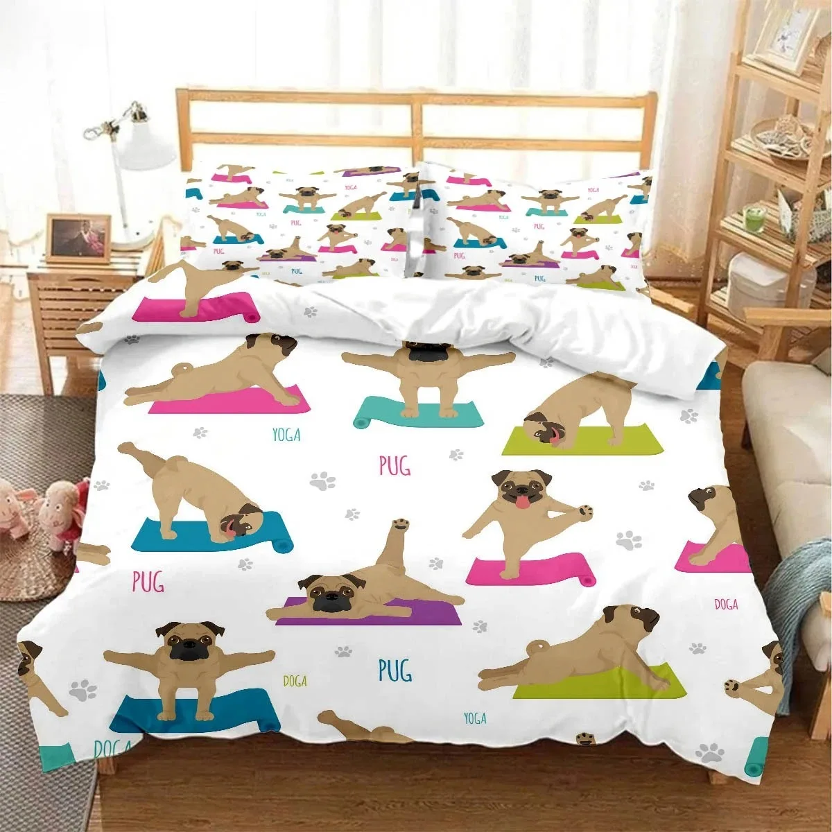 cartoon-cute-animal-colorful-dog-print-duvet-cover-bedding-set-including-duvet-cover-and-pillowcases-2-3-piece-set