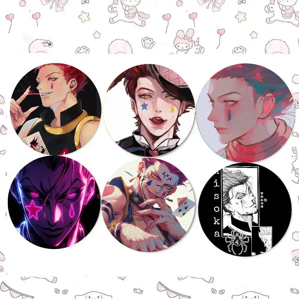 Hisoka Anime H-Hunter X Hunter Badge Tinplate Meme Round Brooch For Hat Bag Creative Lapel Jewelry Accessories Gifts