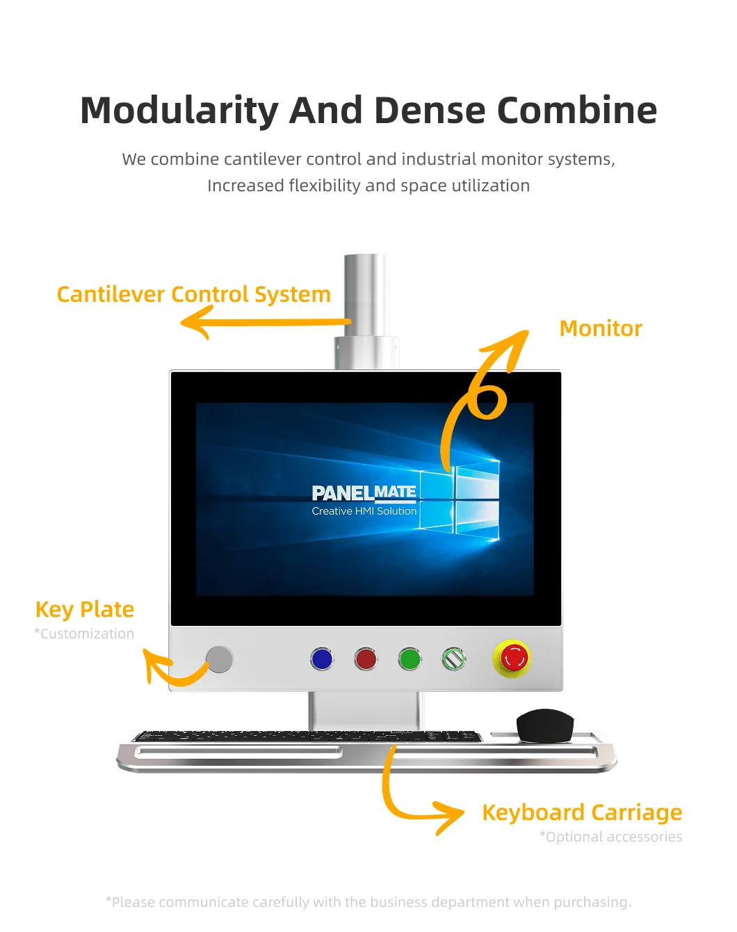 ZXY PANELMATE Painel de controle do sistema de braço de suporte LED Full HD de alta qualidade de 21,5 polegadas PC |   Tela de toque resistiva
