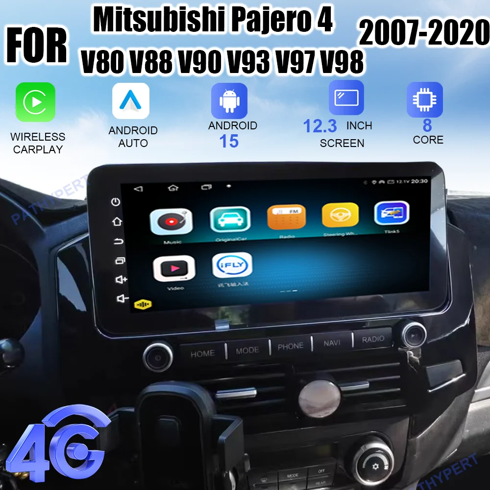 

Android 15 12.3" For Mitsubishi Pajero 4 V80 V88 V90 V93 V97 V98 2007-2020 Car Radio Multimedia Player GPS Navigation Carplay 4G