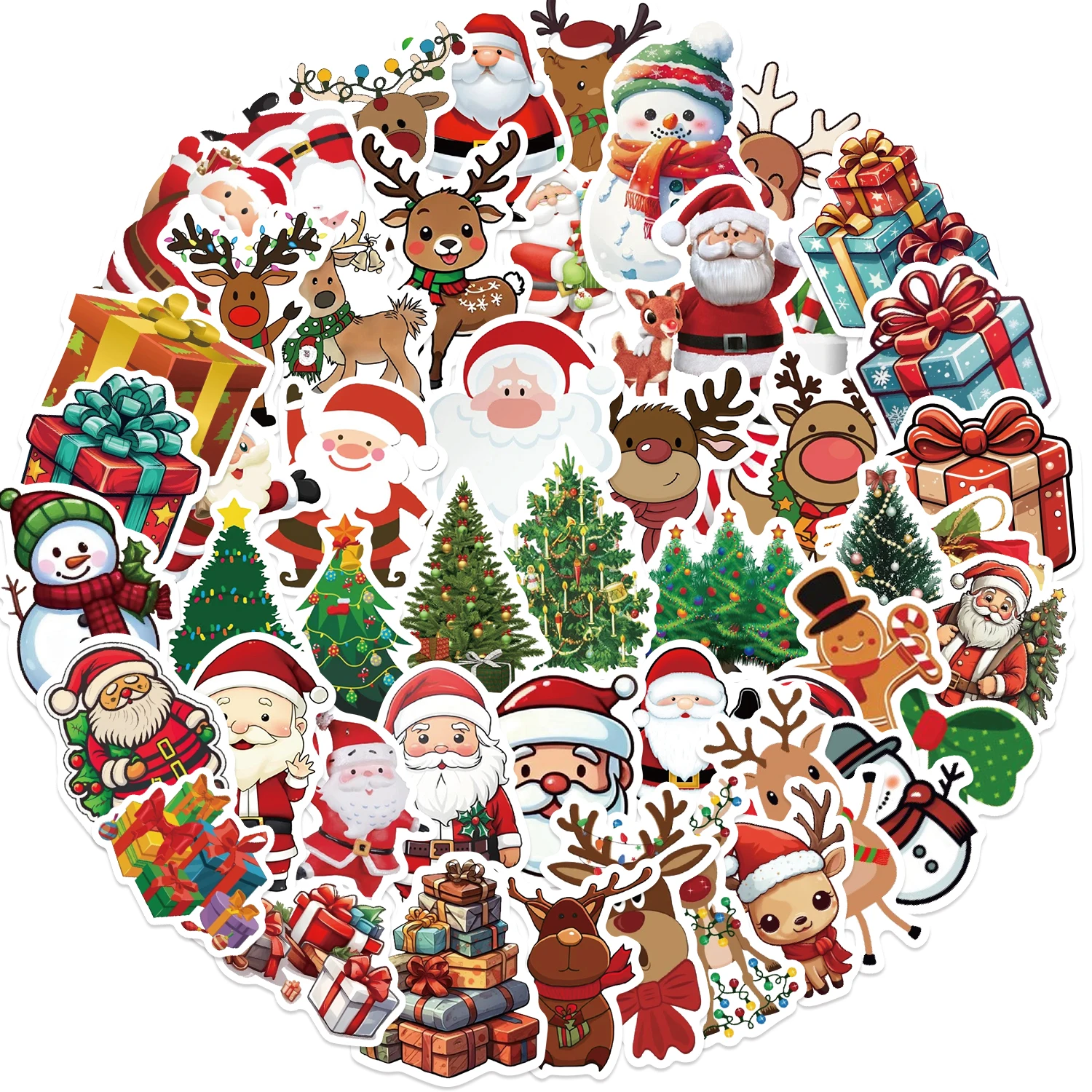 50 Stück Kawaii Cartoon Weihnachten Kunst ästhetische Aufkleber Pack für Kinder Spielzeug Tagebuch Laptop Scrapbook Dekoration Graffiti Aufkleber – Detail 9