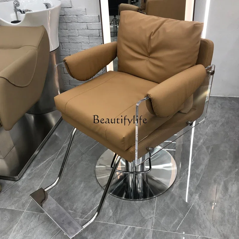 

Hair Salon Barber Shop Hair Cutting Dyeing and Perming Seat for Hair Salon Adjustable and down Barber Chair