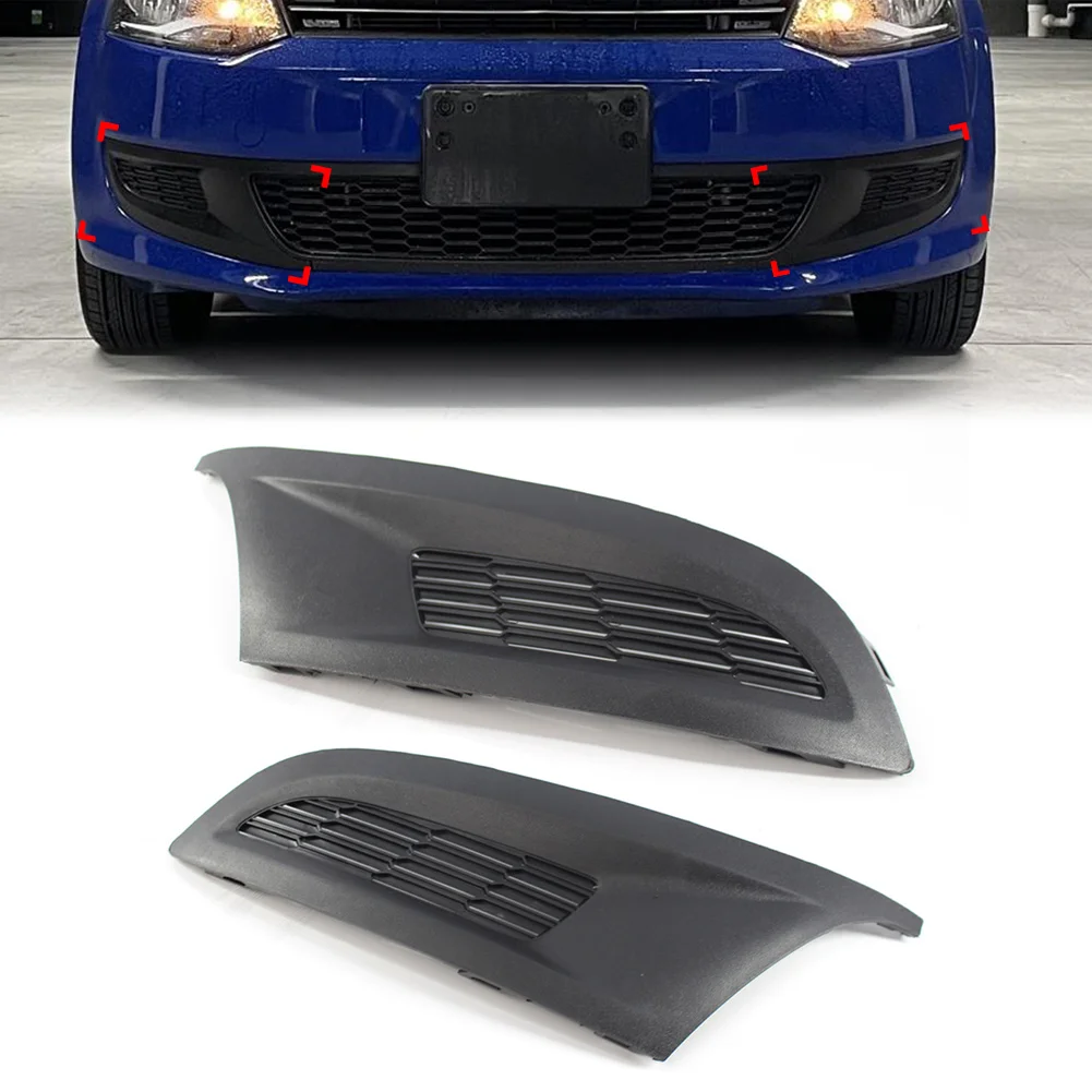 1Pair Automotive Front Bumper Fog Light Grille Cover For VW Polo 6R 2010-2014