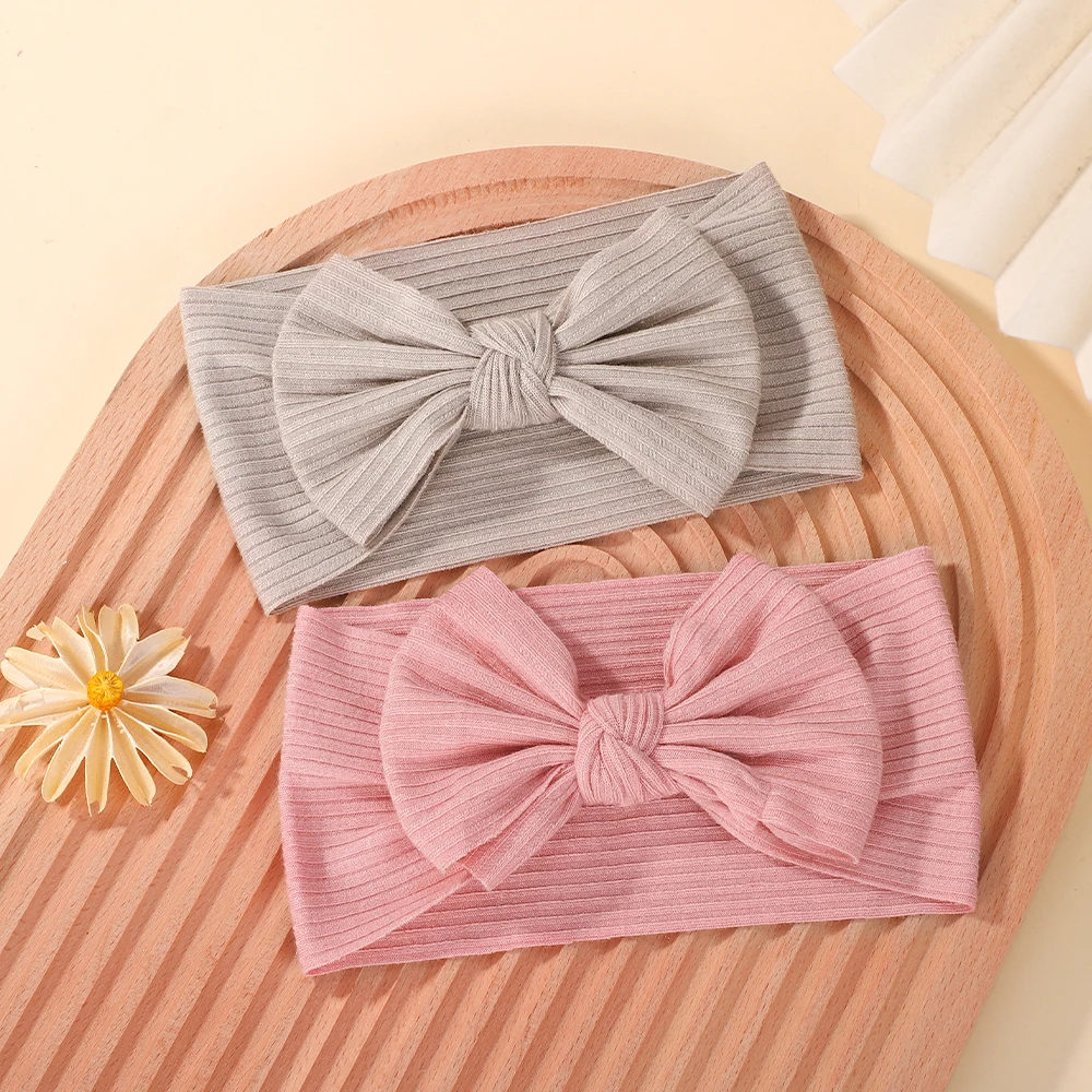 3 Teile/los Baby Mädchen Stirnband Set Mädchen Bogen Verknotet Haar Bands Weiche Gestrickte Kinder Headwear Neugeborenen Turban Baby Haar Zubehör – Detail 10