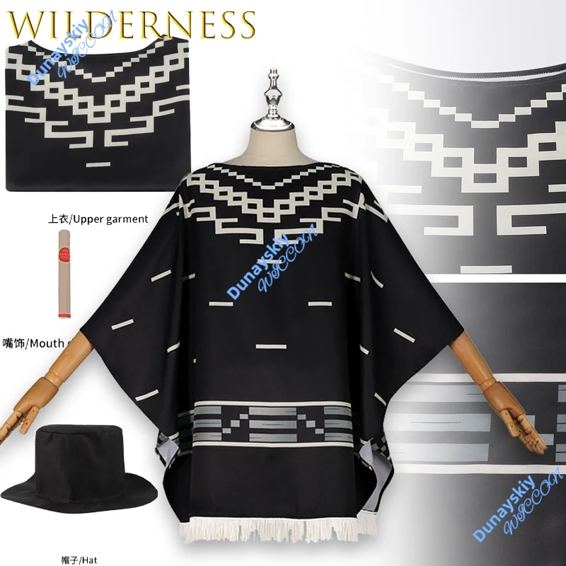 

Western Cosplay Cloak Cape Wilderness Costume Authentic Movie Replica Stripes Fringe Halloween Party Outfit