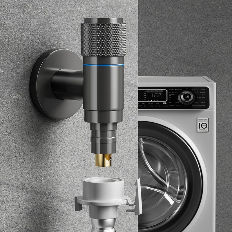 

Полностью медный кран для стиральной машины, Автоматический водяной стопорный клапан, многофункциональный соединитель «один в два», быстроразъемный Тройник