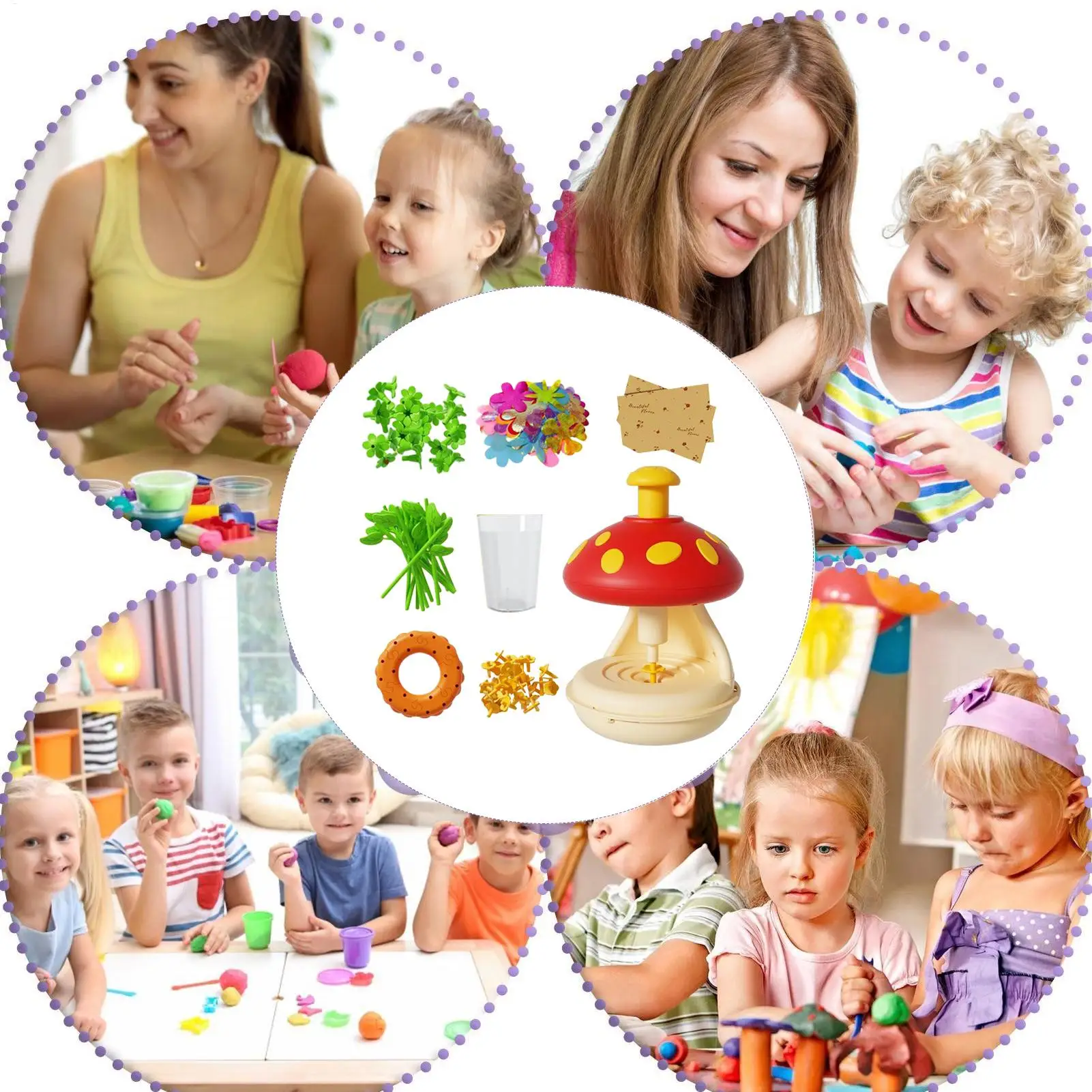 Zestaw do samodzielnego wykonania bukietów z kwiatów z tkaniny, zabawka do tworzenia kwiatów, interaktywna edukacyjna aktivność dla przedszkolaków w wieku 4-8 lat.