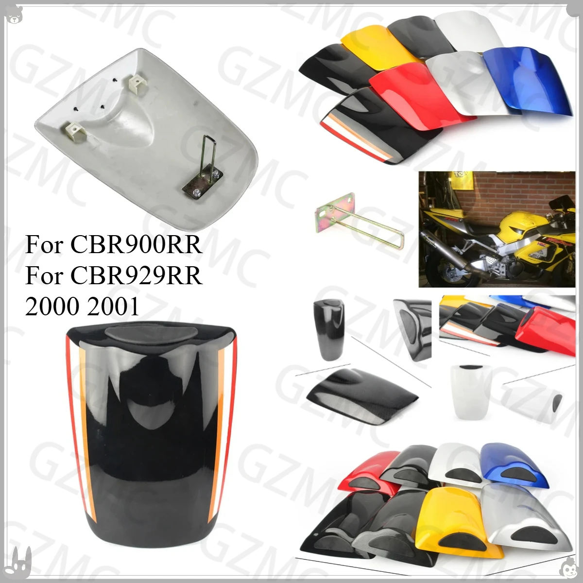 المقعد الخلفي غطاء خلفي للدراجات النارية الركاب الخلفي القلنسوة المقعد الخلفي غطاء هدية جزء لهوندا CBR900RR CBR929RR 2000 2001 #1