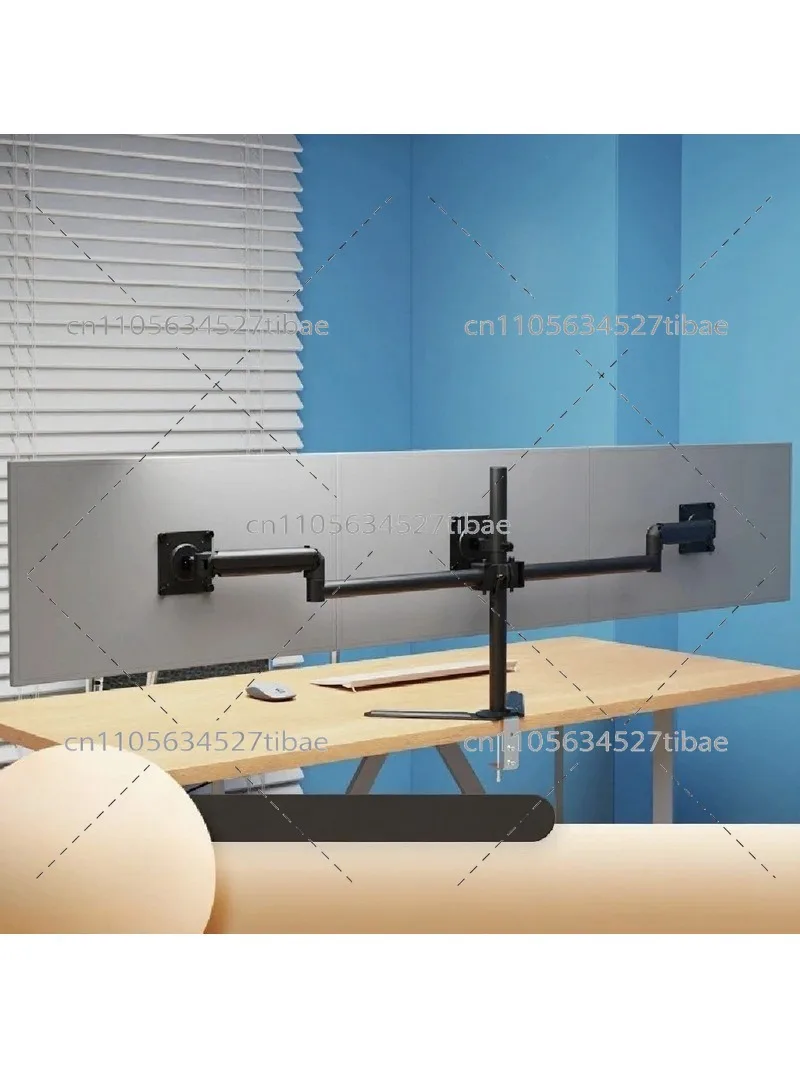 Triple Monitor Stand Arm Height Adjustable Telescopic Bracket Fit 17-32 Inch Desk Office Screen Mount Support