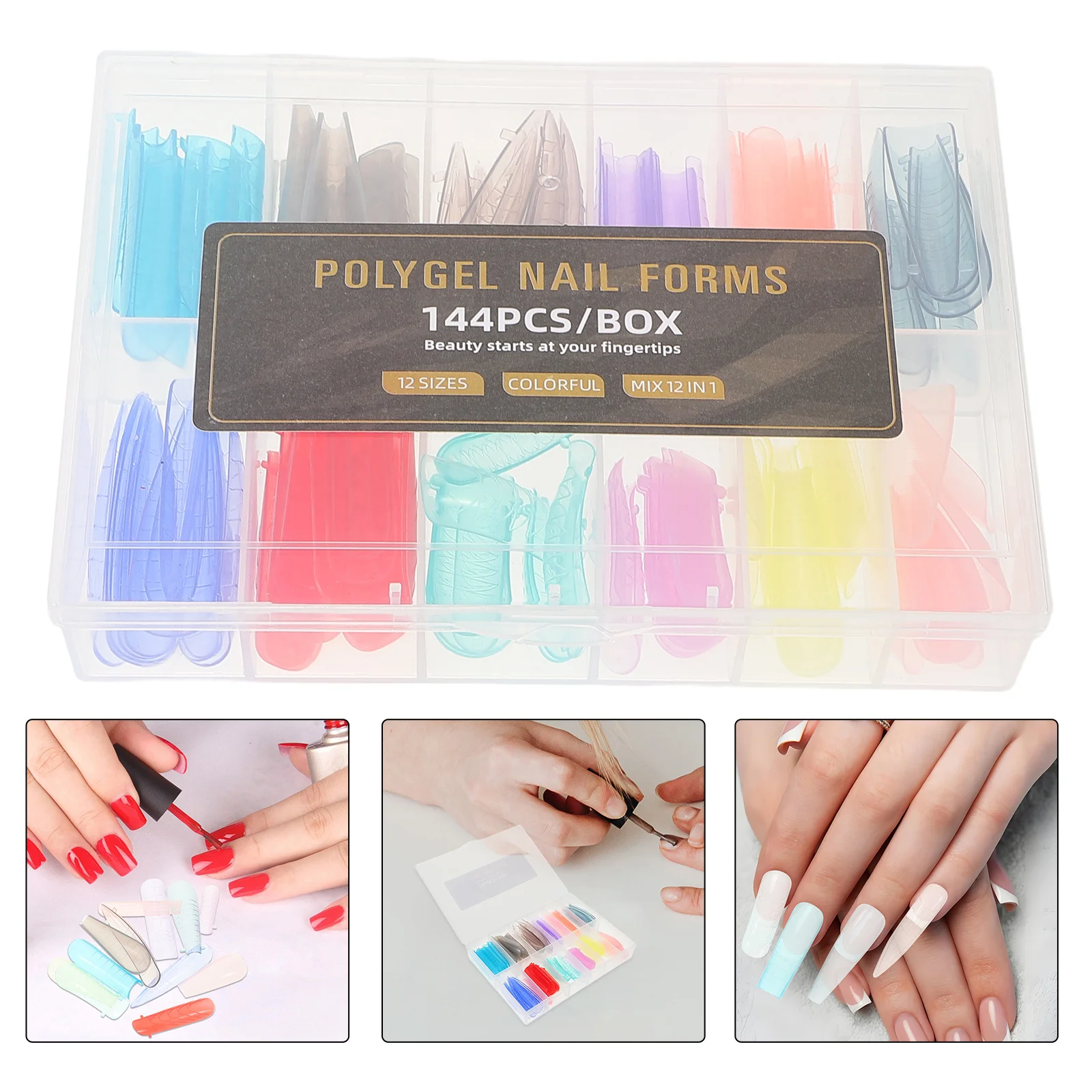 

144Pcs Nails Extension Tips Full Cover Square Macaron Color Preshaped Artificial Fingernails DIY Home Salon Nails Extension