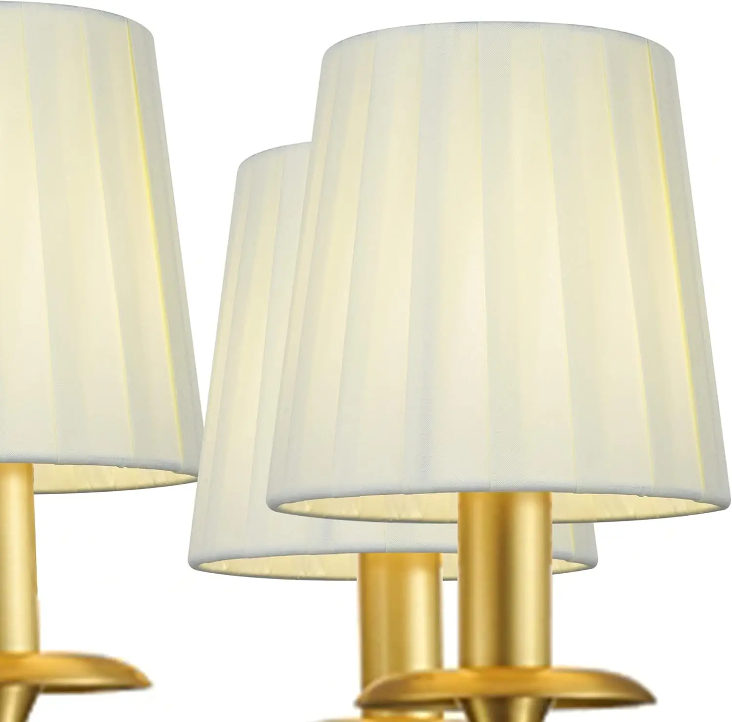 

Clip-on Lamp Shades Set of 2 - Small Barrel, 5.5" Top × 3.54" Bottom × 5.1"H, Handmade Fabric Ribbon, Modern Decorative for Tab