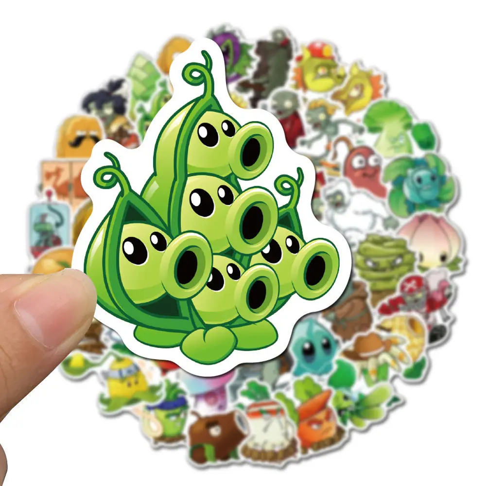 50 Non-repetitive Game Plants Vs. Zombies Series Stickers Mobile Phone Case Notebook Water Cup Decoration Stickers