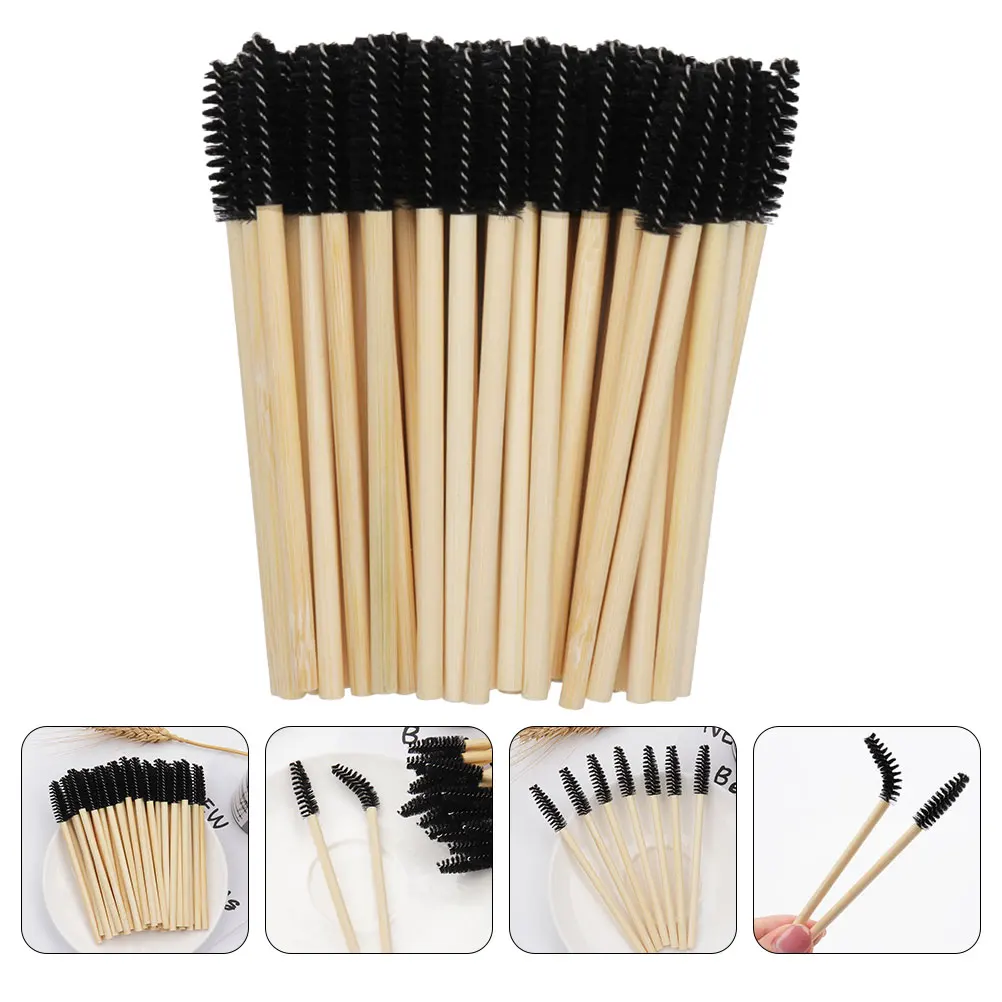 

100pcs Eyelash Brush Bamboo H Mascara W Eyebrow Long False Lashes Tool eyelash eyebrow brush lash brush mascara applicator
