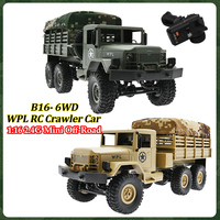 WPL B16 1/16 RC Truck 6WD Remote Control Climbing Car RTR 2.4G Mini Full Scale Electric toy Model Crawler Car for Adult/Children