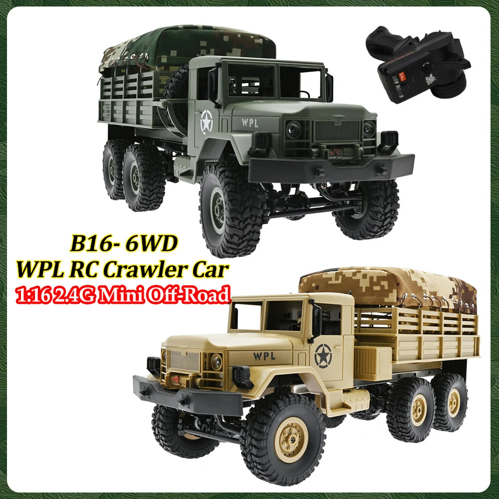 WPL B16 1/16 RC Truck 6WD Remote Control Climbing Car RTR 2.4G Mini Full Scale Electric toy Model Crawler Car for Adult/Children