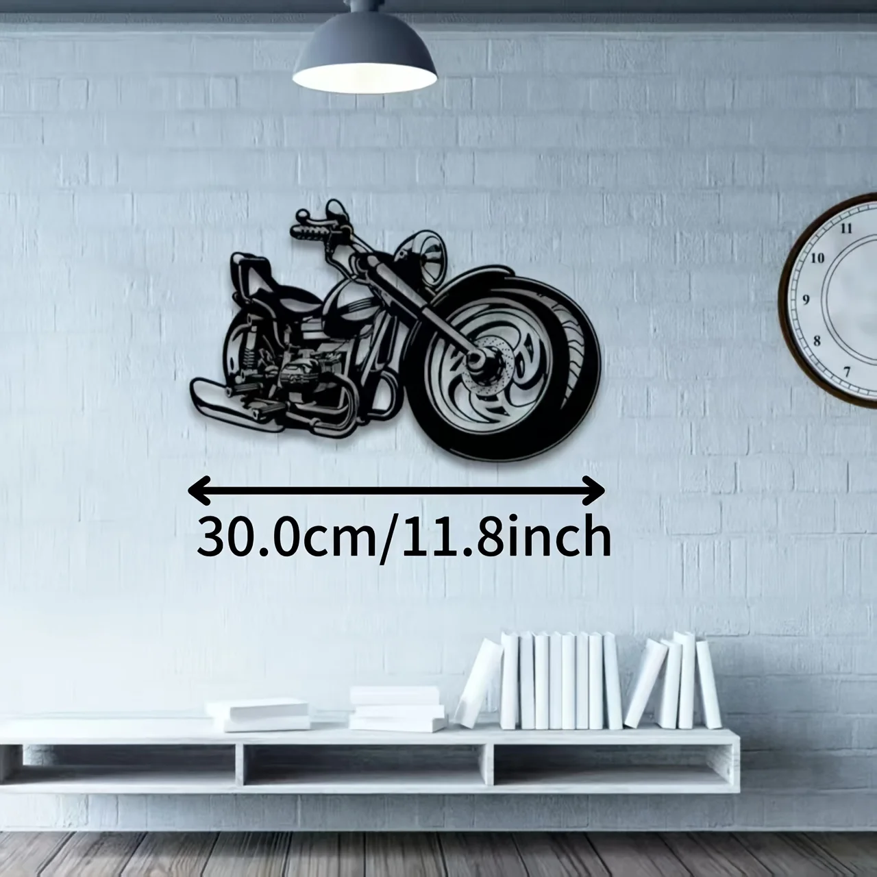 Industrial Motorcycle Aluminum Wall Art 12x16 Waterproof Durable Decor for Garage Office Home Party Scene Theme Gifting