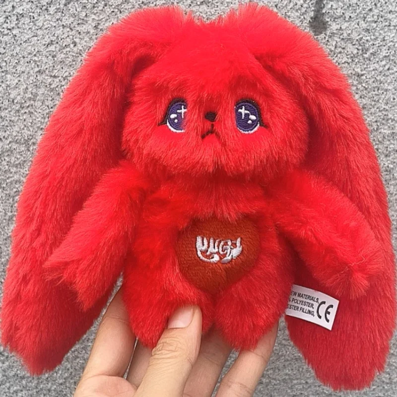 Kpop Yuqi Pop Sleutelhanger 15 cm Cartoon Rood Konijn Pluche Pop Tas Hanger Sleutelhanger Vulling Pp Katoen Zachte Korte Knuffel fans Gift