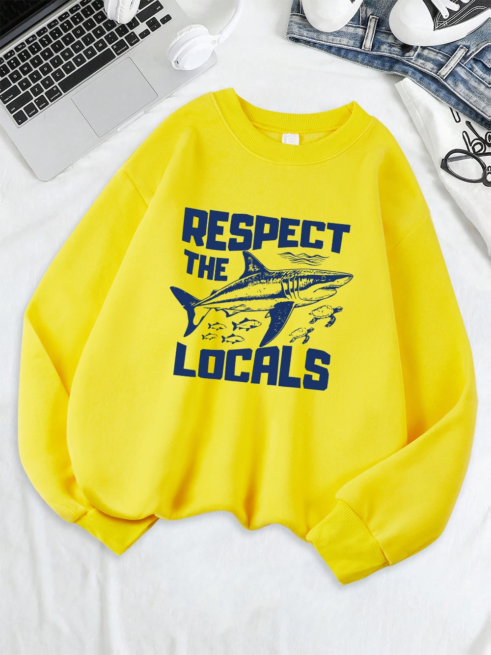 Damskie bluzy z kapturem Pespect The Locals, polarowe, ciepłe, uniwersalne, z okrągłym dekoltem, luźne, zimowe, codzienne ubrania damskie.