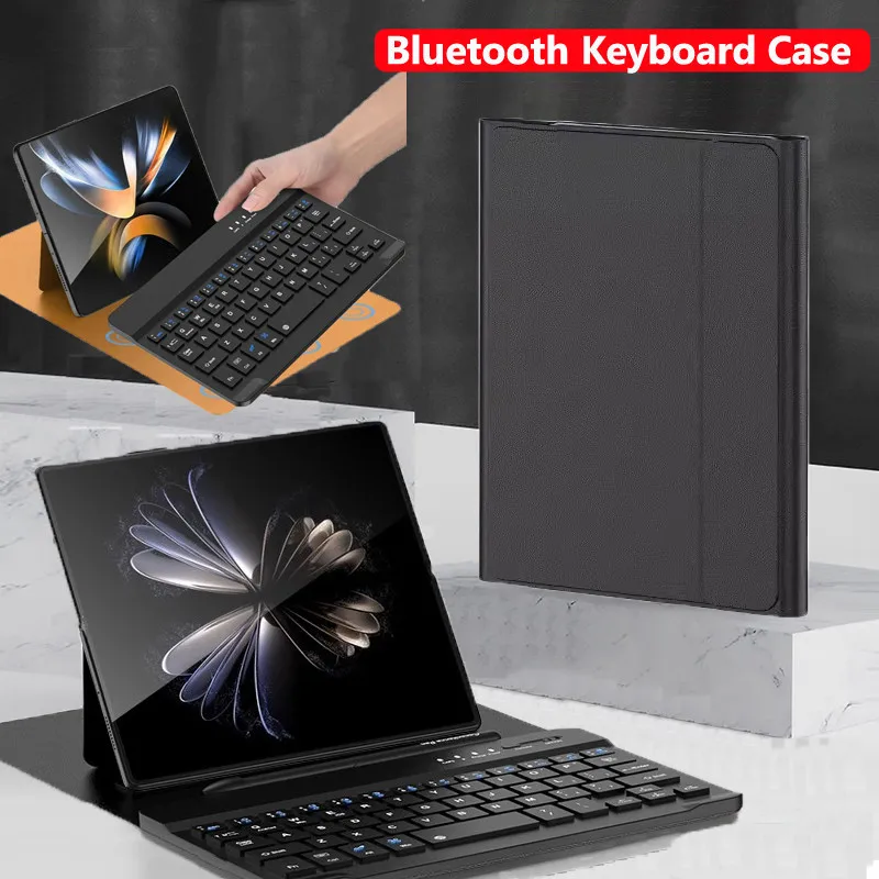 Wireless Keyboard for Samsung Galaxy Z Fold 6 Z Fold 5 4 PU Leather Case Stand S Pen Magnetic Keyboard Z Fold 3 2 1 Tablet Cover