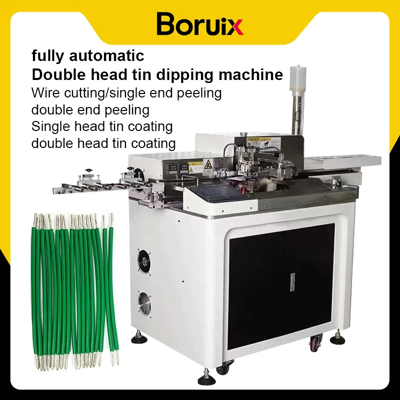 Double ends wire cut strip twist dipping machine automatic cable stripping twisting cutting tinning manufacturing machine