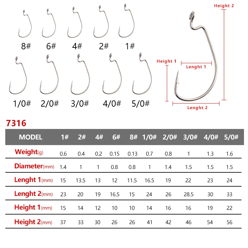 10Pcs/Lot Wide Gap Worm Fishing Hooks Jig Crank Big Bass Hook Black High Carbon Steel Crank Barbed Hook for Soft Fishing Lure — zdjęcie 4