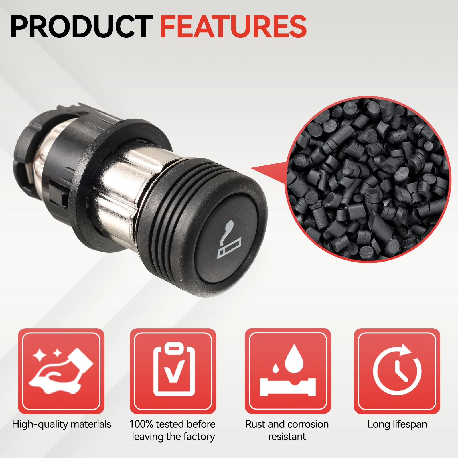 For Ford Focus Fiesta C-Max Kuga Mondeo Transit Cigarette Lighter Plug Socket 98AG15K047AD Replacement