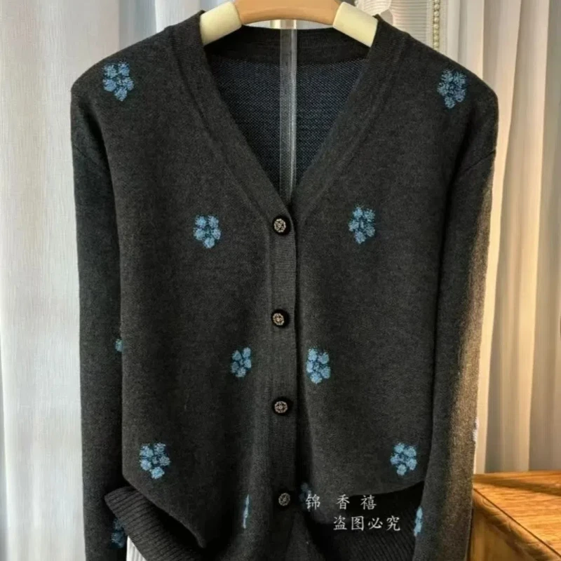 

Foreign Trade Brand Wearing New Autumn and Winter Fashion Sweaters Loose Western-style Knitted Cardigans Outerwear Covering Tops