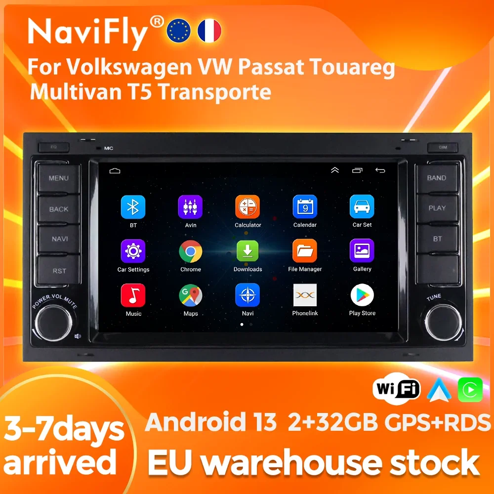 7inch Android Auto Car Radio 2Din Stereo Multimedia CarPlay GPS Player For Volkswagen VW Passat Touareg Multivan T5 Transporte