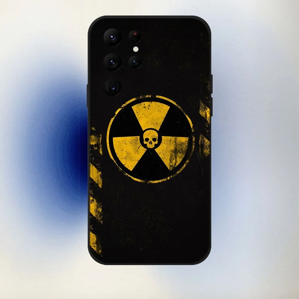 Nuclear Warning Signs Phone Case For Samsung S24,23,22,30,21,10,9,Ultra,Plus,Lite,FE,5G Black Soft Case