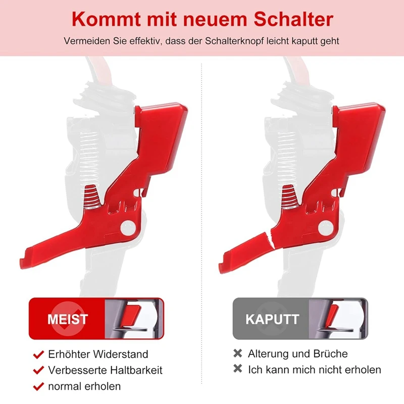 Conjunto de interruptor de JDZD-V8 para Dyson V8 SV10, accesorios para aspiradoras, piezas de repuesto de gatillo de energía, botón de interruptor rojo