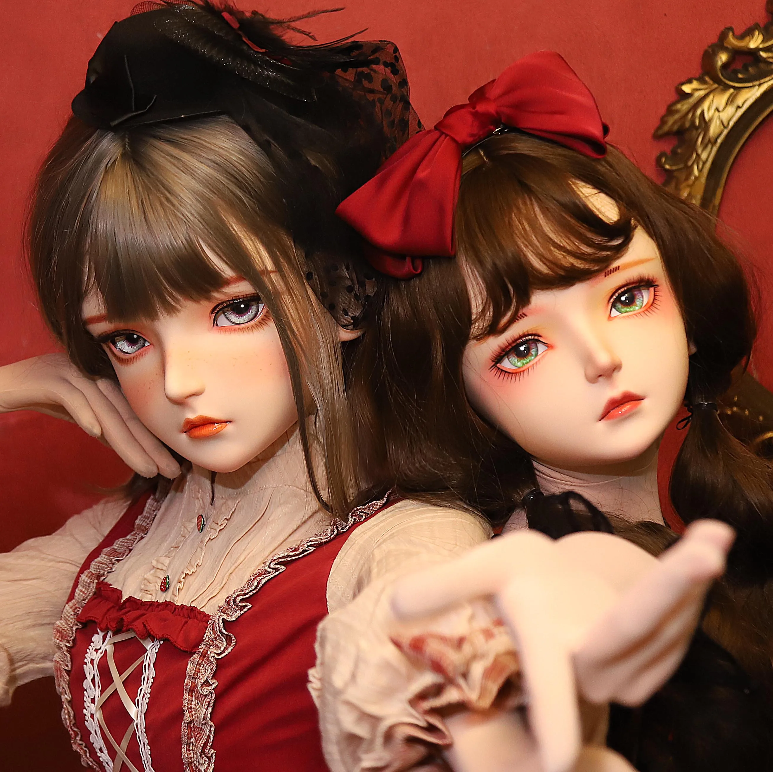 (DOLLKII-B9) Quality Handmade Female Girl Resin Half Head Cosplay Japanese Role Play BJD Kigurumi Mask Crossdresser Doll Mask