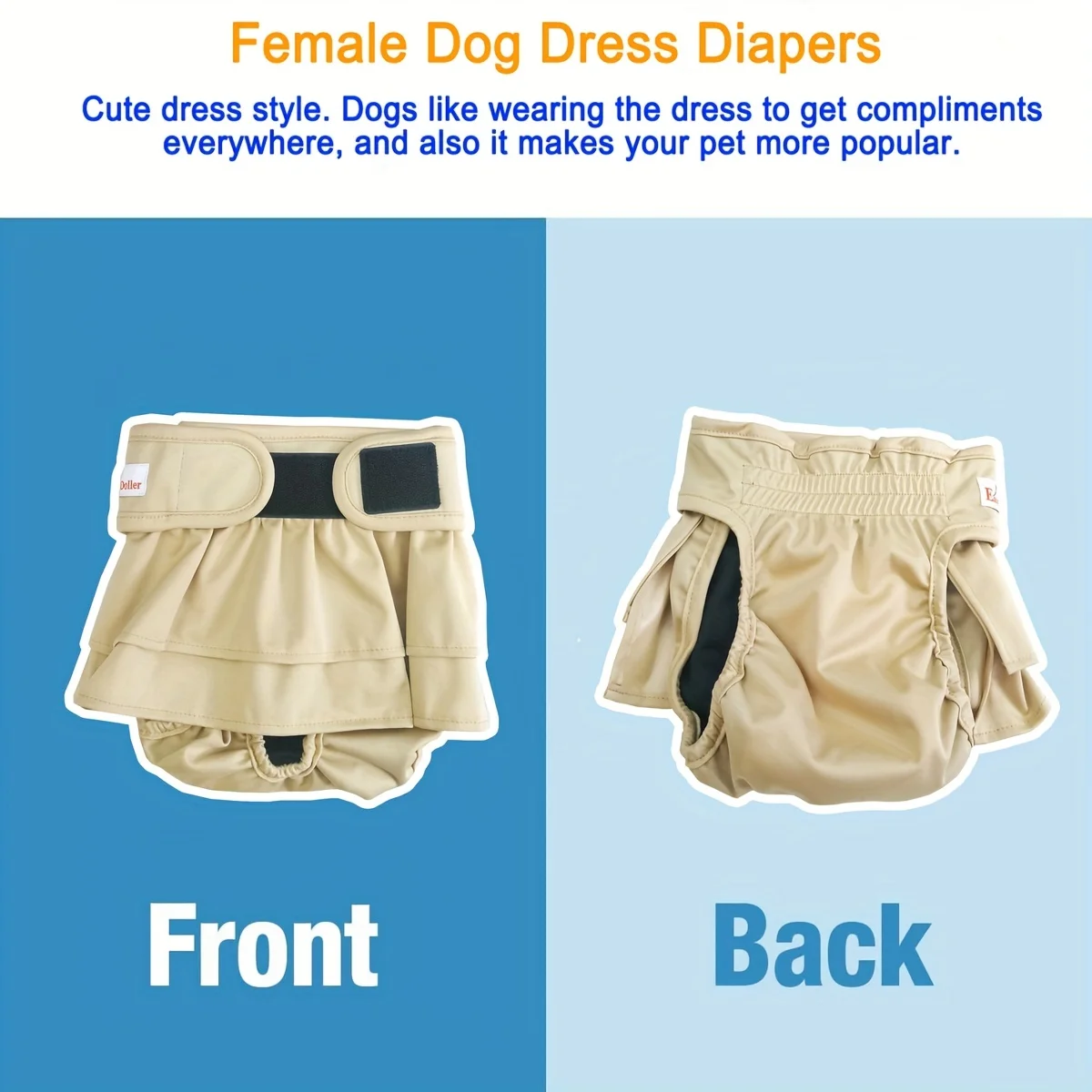 Washable Female Dog Diaper Cute Skirt Styling Pet Shorts Panties Reusable Leak Proof Nappy Belly Band Wrap Diapers for Puppy