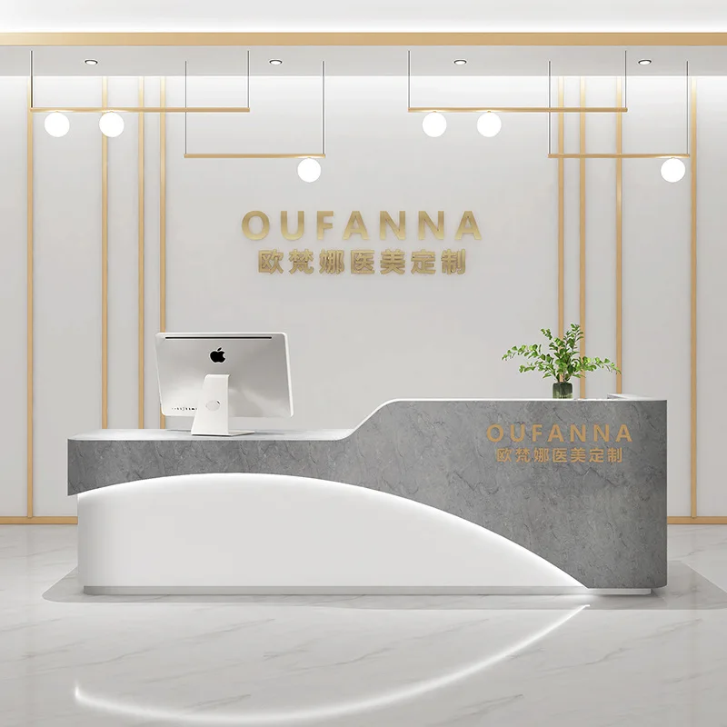 Beauty clothing Reception Desks hairdressing simple Reception Desks medical aesthetic services Office Furniture receptie ZY40JDT